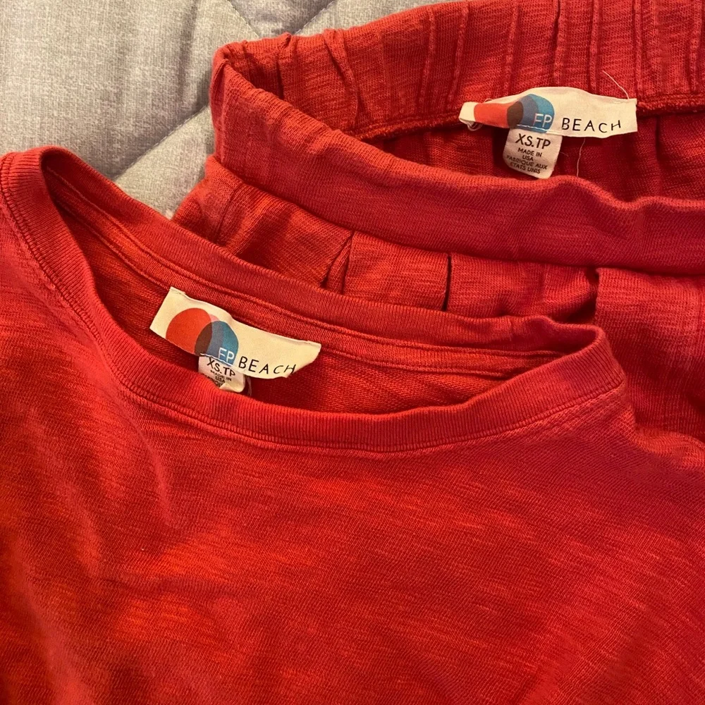 Free People Washed Red Track Pants & Joggers Set - Picture 9 of 10
